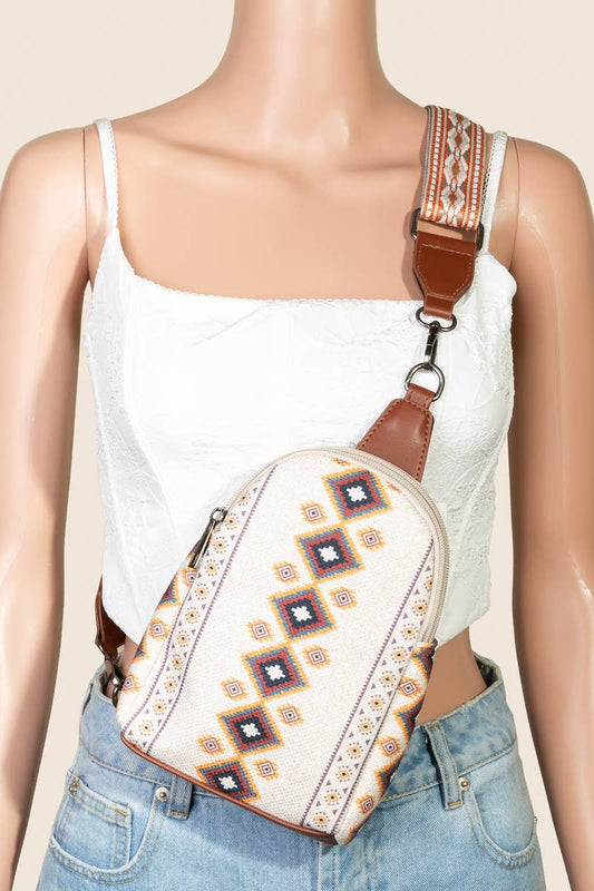 Tribal Pattern Crossbody Bag