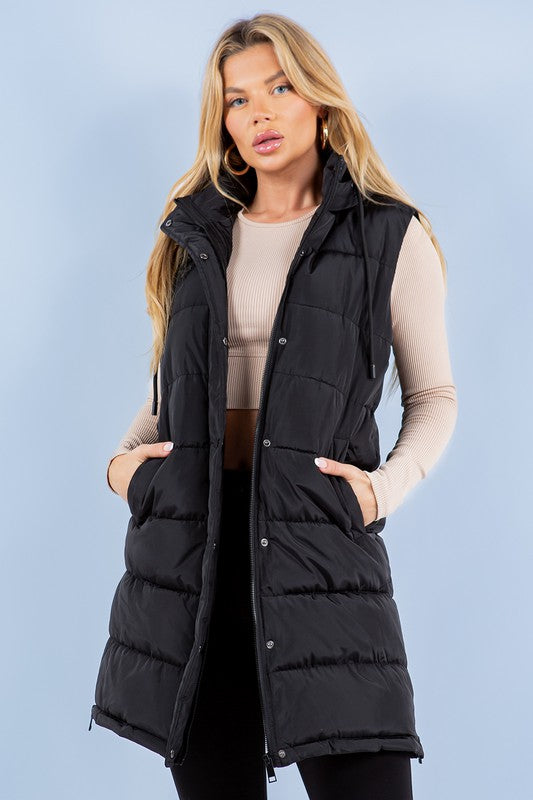 Vee Vee Black Hoodie Vest