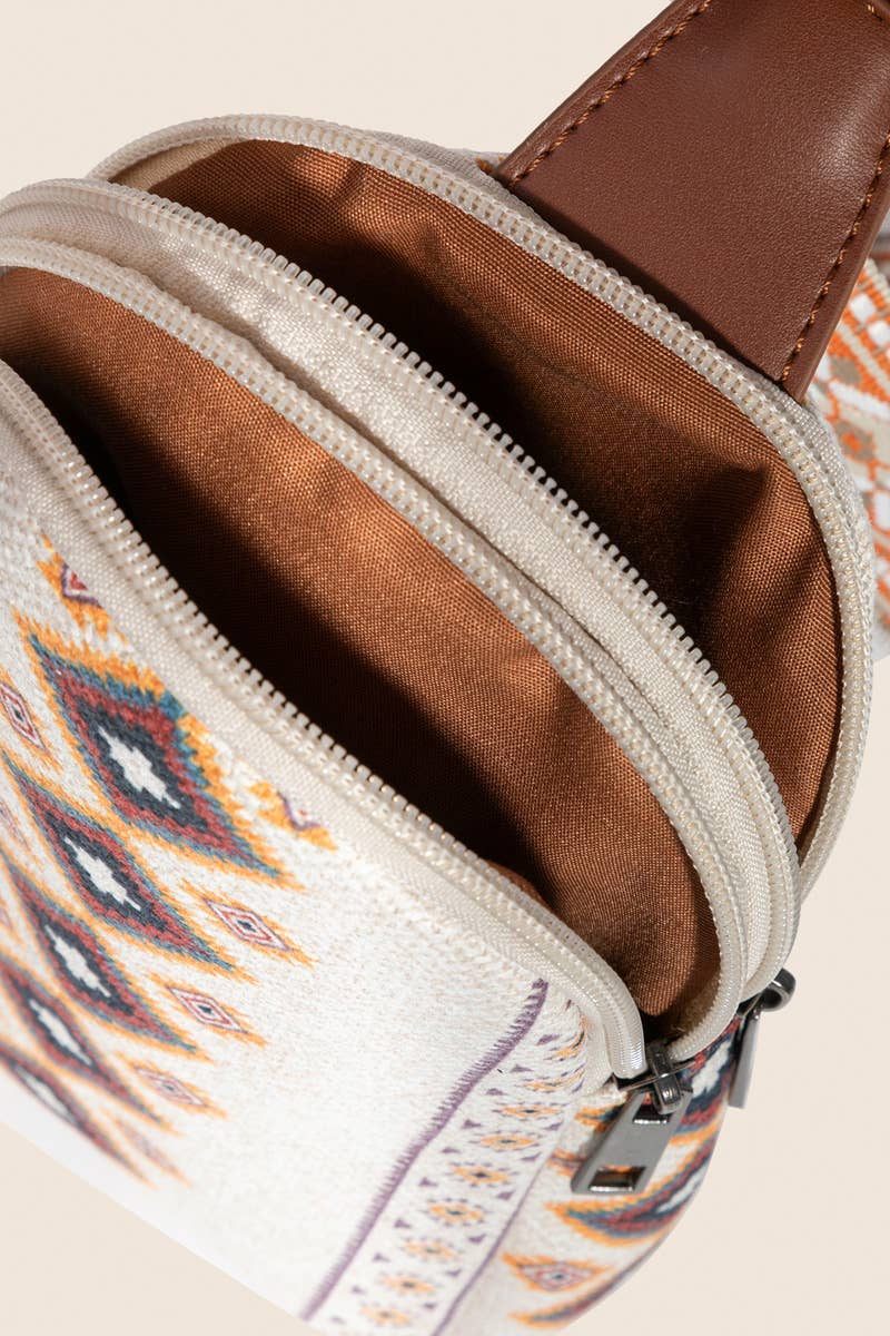 Tribal Pattern Crossbody Bag