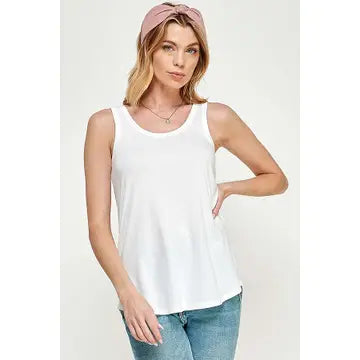 Joyce Scoop Neck Solid Tank Top