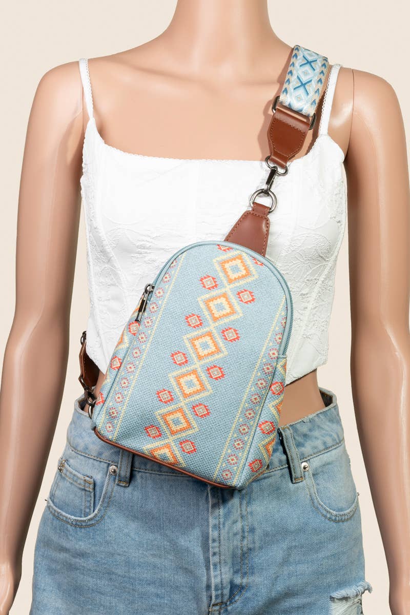 Tribal Pattern Crossbody Bag