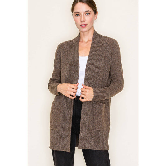 Avery Ribbed Cardigan with Pockets