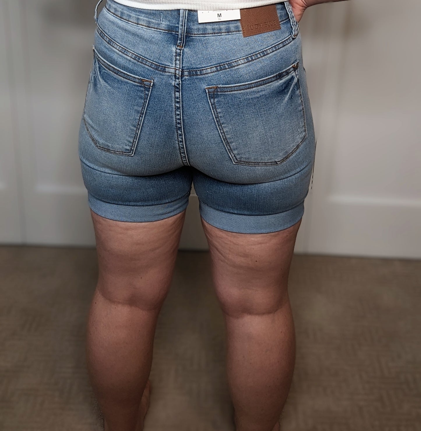 Judy Blue - Mom's HW Tummy Control Cool Denim Shorts