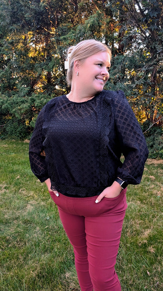 Pam Crochet Trimmed Curvy Girl Top