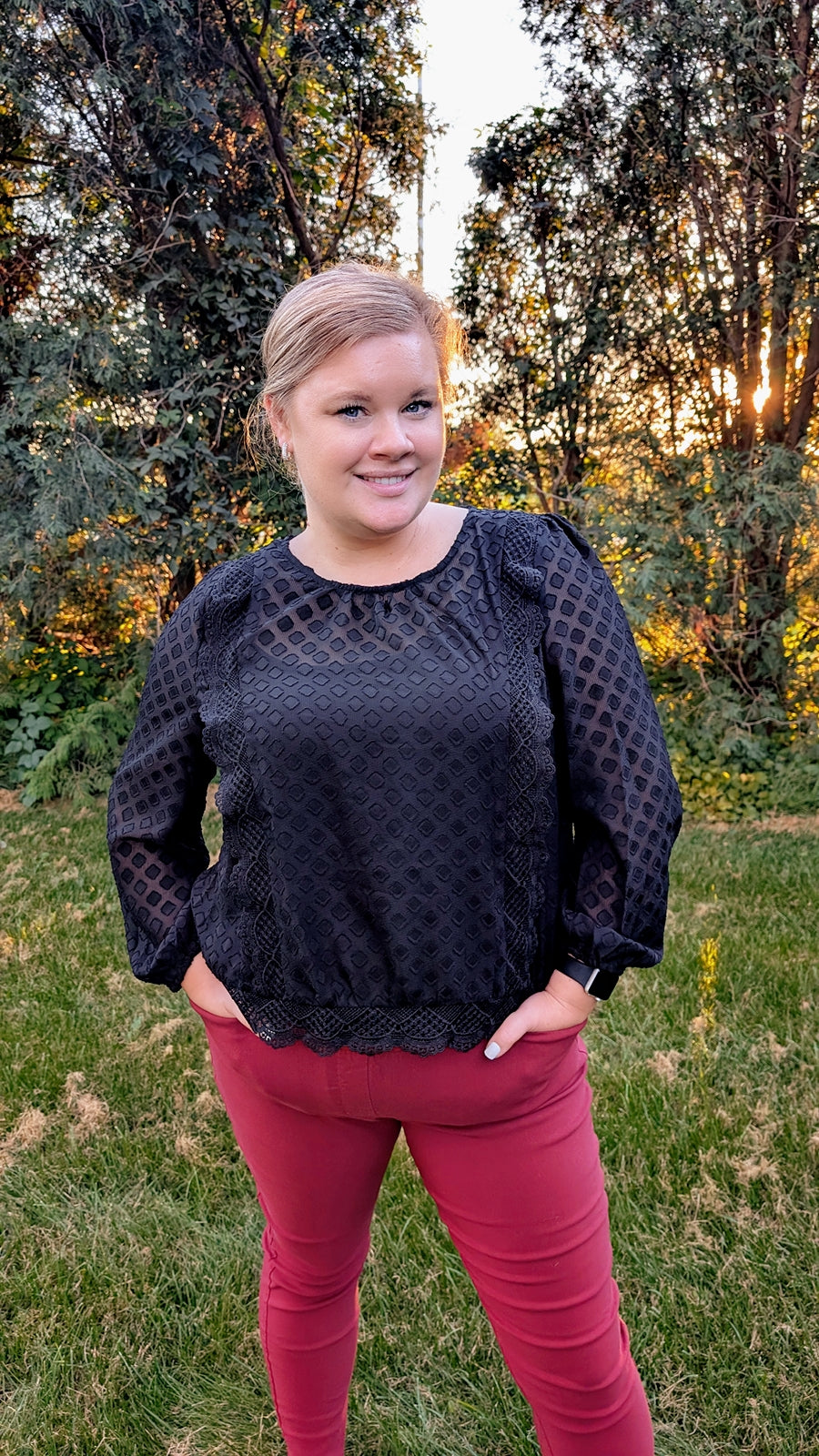 Pam Crochet Trimmed Curvy Girl Top