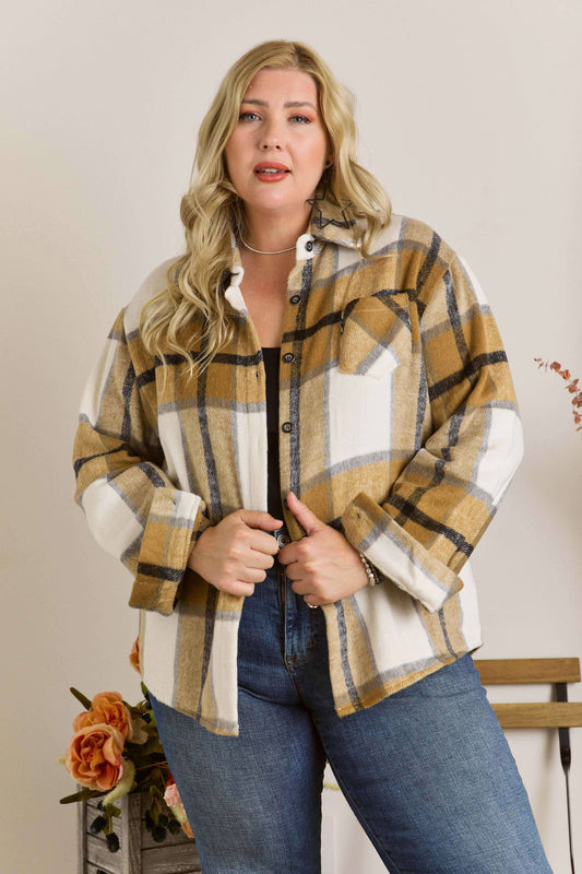 Vicks Curvy Gurl Plaid Flannel Shacket