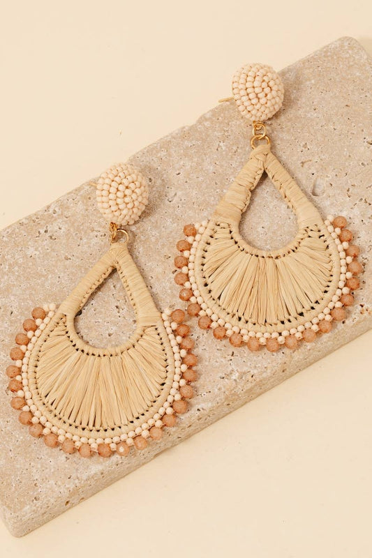 Beaded And Braided Tear Dangle Earrings