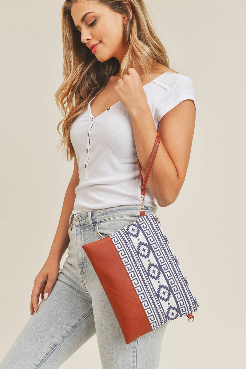 Aztec Crossbody & Wristlet Bag