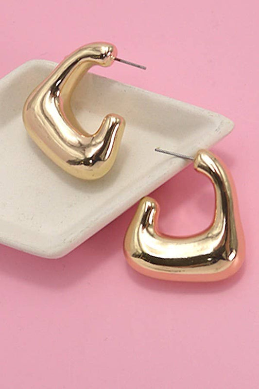 U Shape Bubble Hoop Earrings